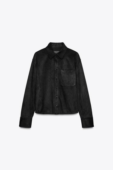 CAMISA LARGA COM EFEITO CAMURÇA