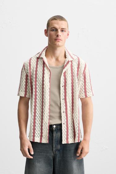 CAMISA EM CROCHÊ LISTRADA