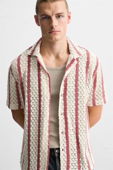CAMISA EM CROCHÊ LISTRADA