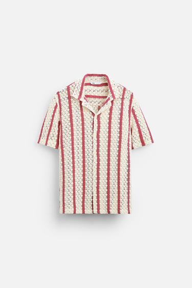 CAMISA EM CROCHÊ LISTRADA