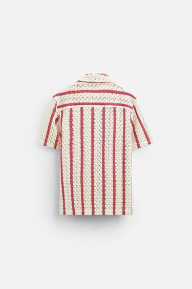 CAMISA EM CROCHÊ LISTRADA
