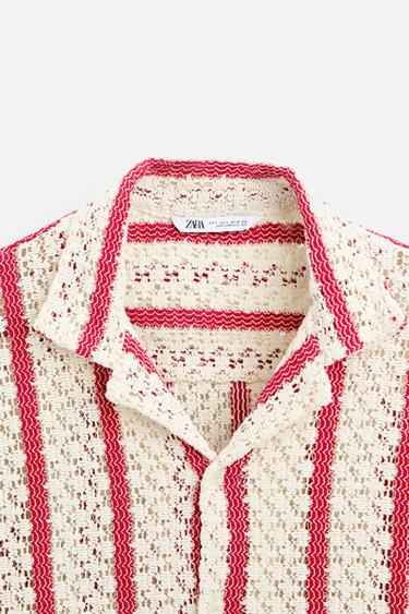 CAMISA EM CROCHÊ LISTRADA