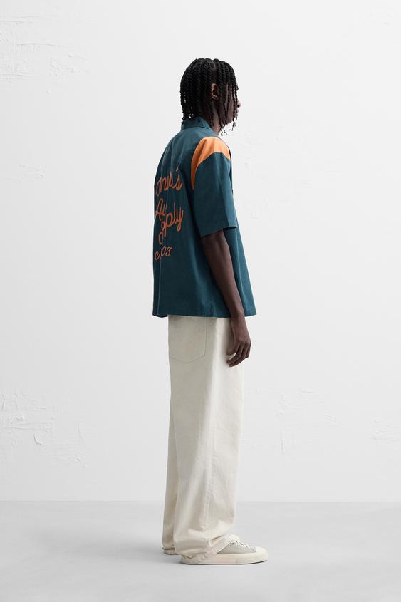 CAMISA COLOR BLOCK COM REMENDO