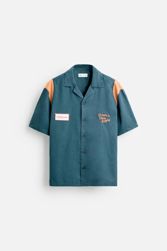 CAMISA COLOR BLOCK COM REMENDO