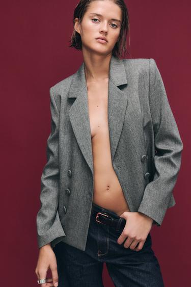 BLAZER CRUZADO COM BOTÕES FORRADOS