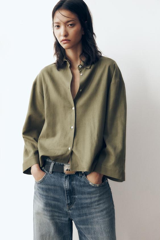 CAMISA OVERSIZE COM LINHO