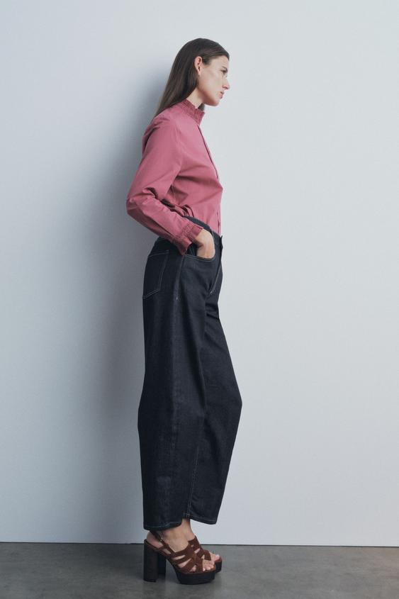 CAMISA COM BABADO PLISSADO ZW COLLECTION