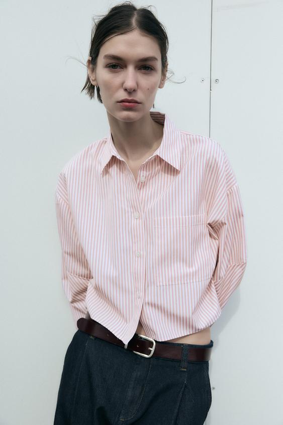 CAMISA CROPPED COM LISTRAS