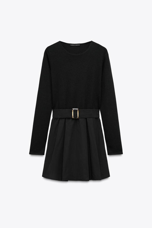 VESTIDO COMBINADO COM CINTO
