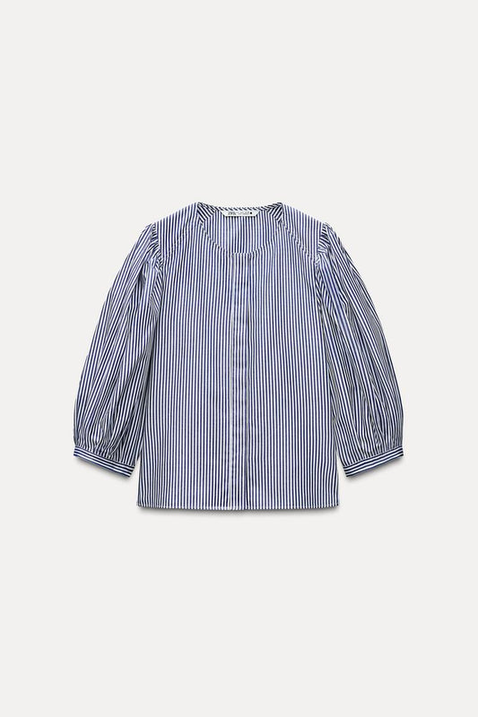 BLUSA DE POPELINA LISTRADA ZW COLLECTION