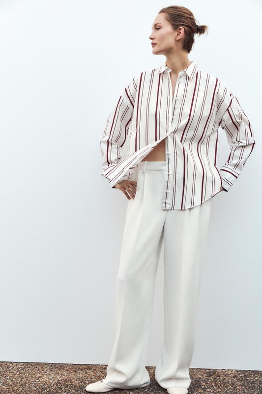 CAMISA LISTRADA DE POPELINA