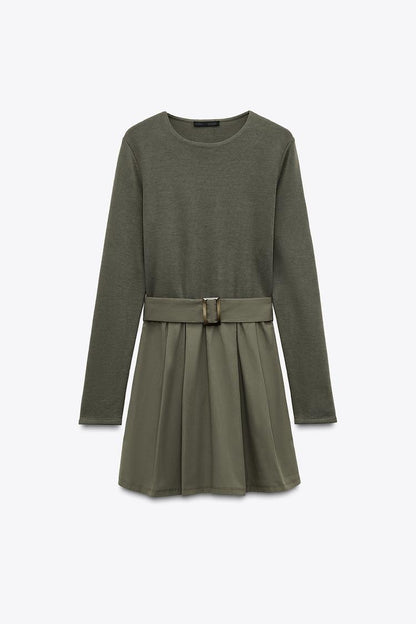 VESTIDO COMBINADO COM CINTO