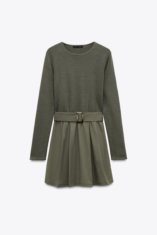 VESTIDO COMBINADO COM CINTO