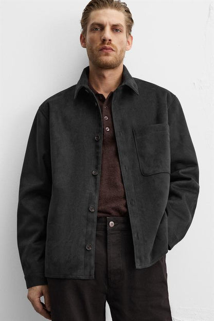 CAMISA LARGA COM EFEITO CAMURÇA