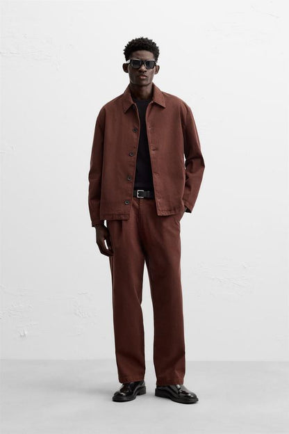 CAMISA LARGA COM TEXTURA TWILL