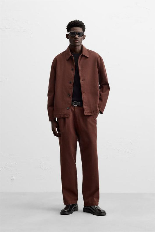 CAMISA LARGA COM TEXTURA TWILL