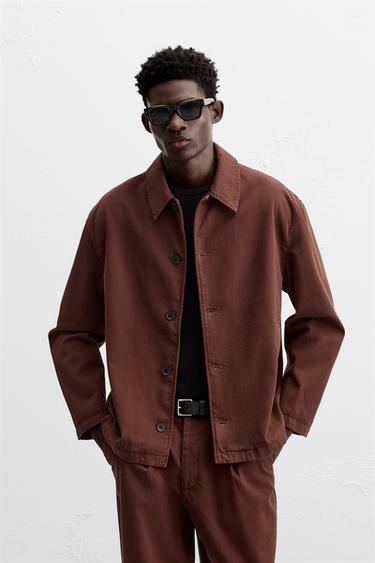 CAMISA LARGA COM TEXTURA TWILL