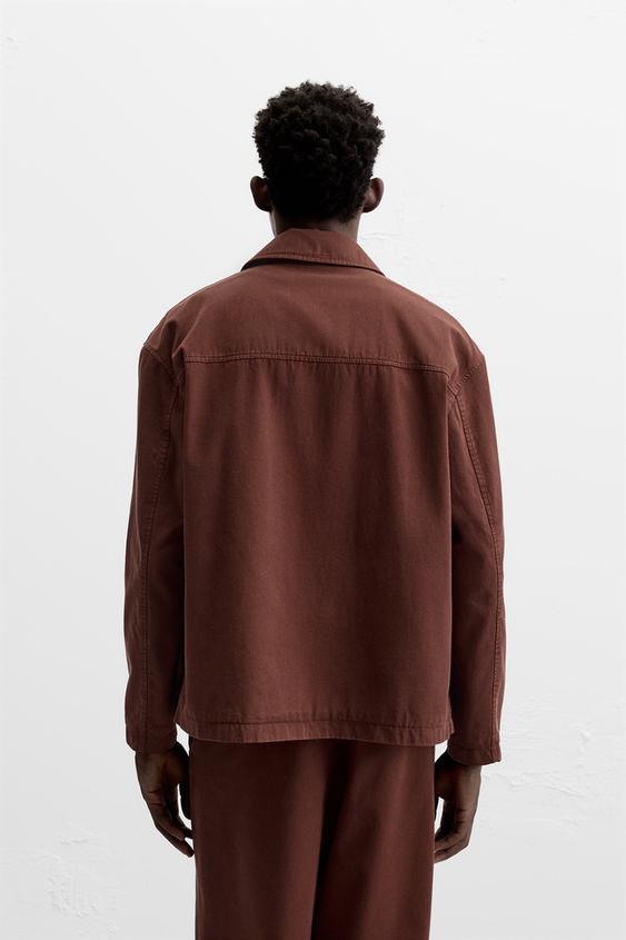 CAMISA LARGA COM TEXTURA TWILL