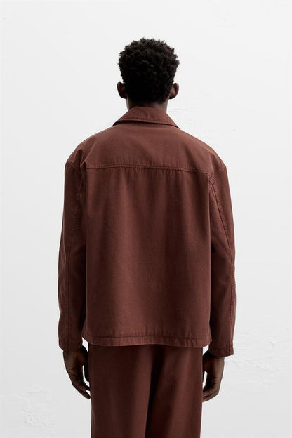CAMISA LARGA COM TEXTURA TWILL
