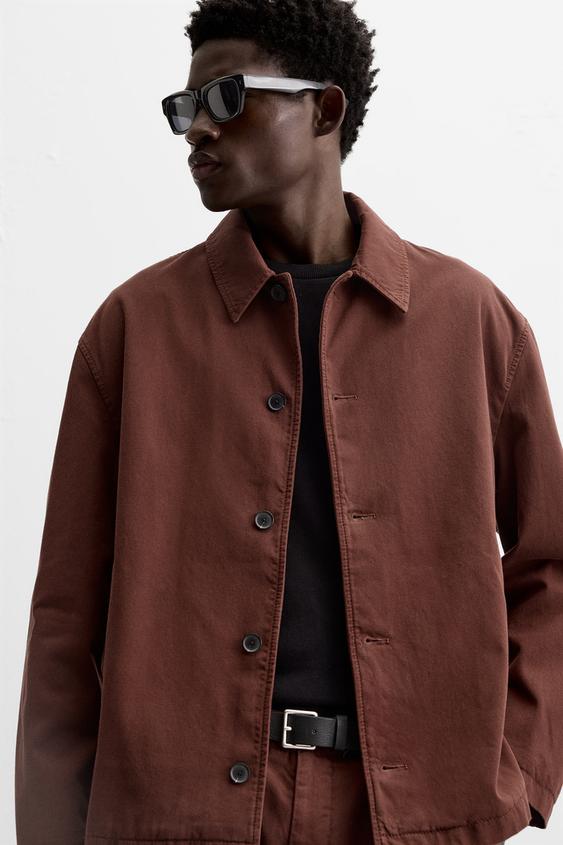 CAMISA LARGA COM TEXTURA TWILL