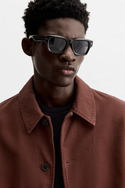 CAMISA LARGA COM TEXTURA TWILL