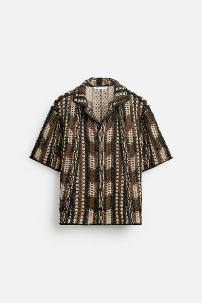 CAMISA DE CROCHÊ GEOMÉTRICO