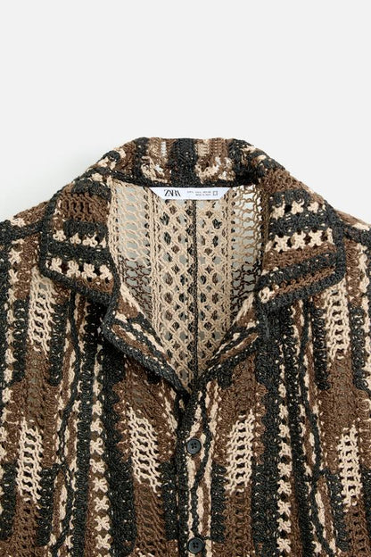 CAMISA DE CROCHÊ GEOMÉTRICO