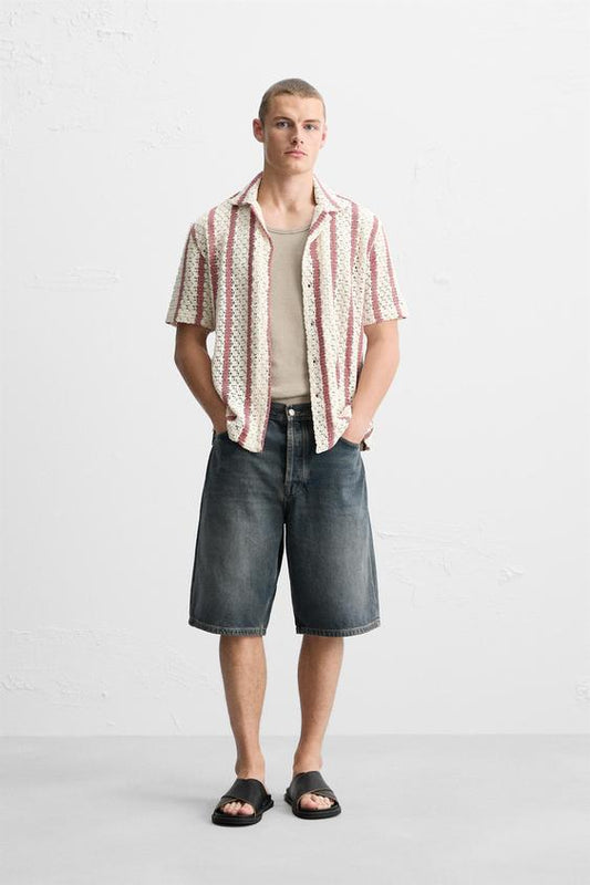 CAMISA EM CROCHÊ LISTRADA