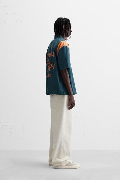 CAMISA COLOR BLOCK COM REMENDO