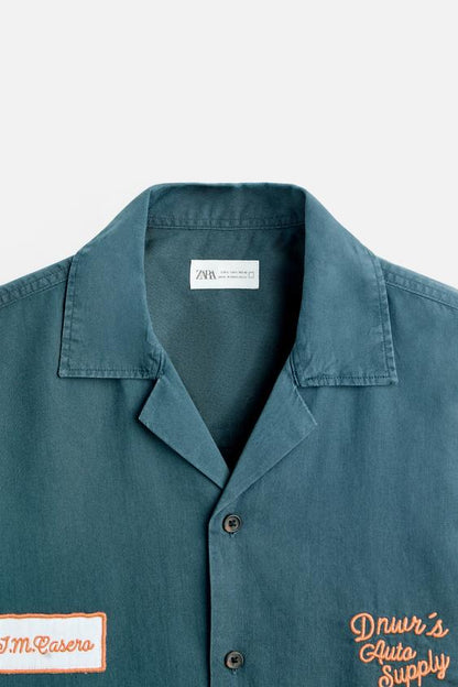 CAMISA COLOR BLOCK COM REMENDO