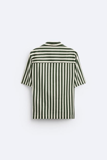 CAMISA ÀS RISCAS DE LINHO - VISCOSE