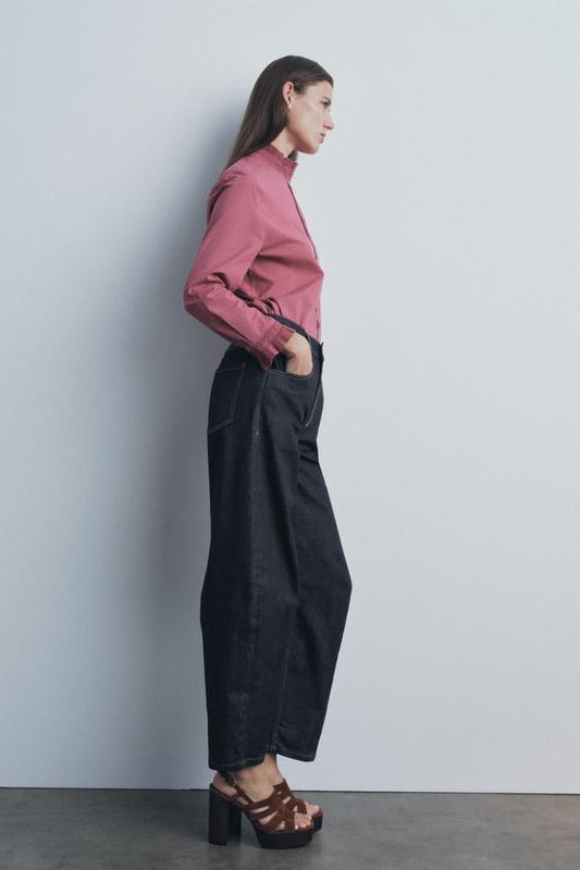 CAMISA COM BABADO PLISSADO ZW COLLECTION