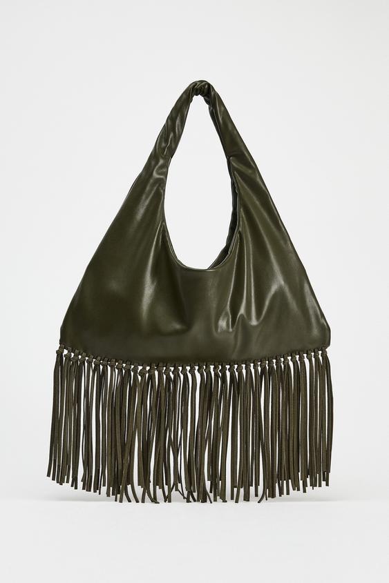 BOLSA DE OMBRO COM FRANJAS