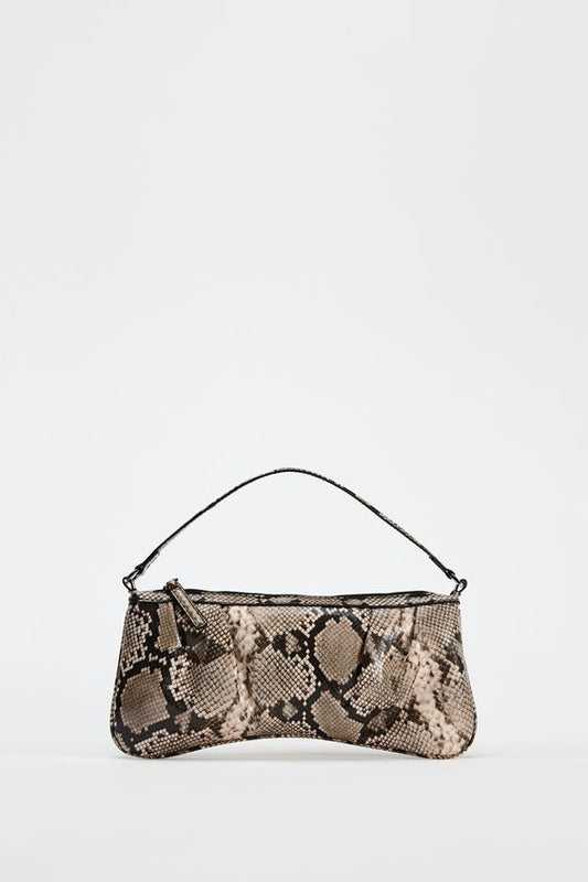 BOLSA DE OMBRO COM EFEITO ANIMAL PRINT
